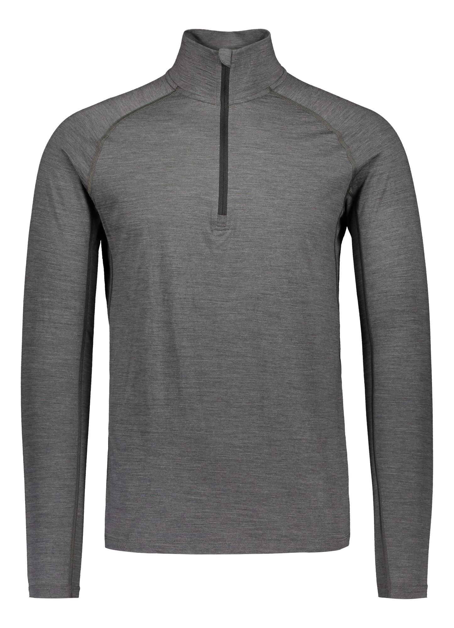 Merino Men's Base Layer Half-Zip Top, Dark Grey