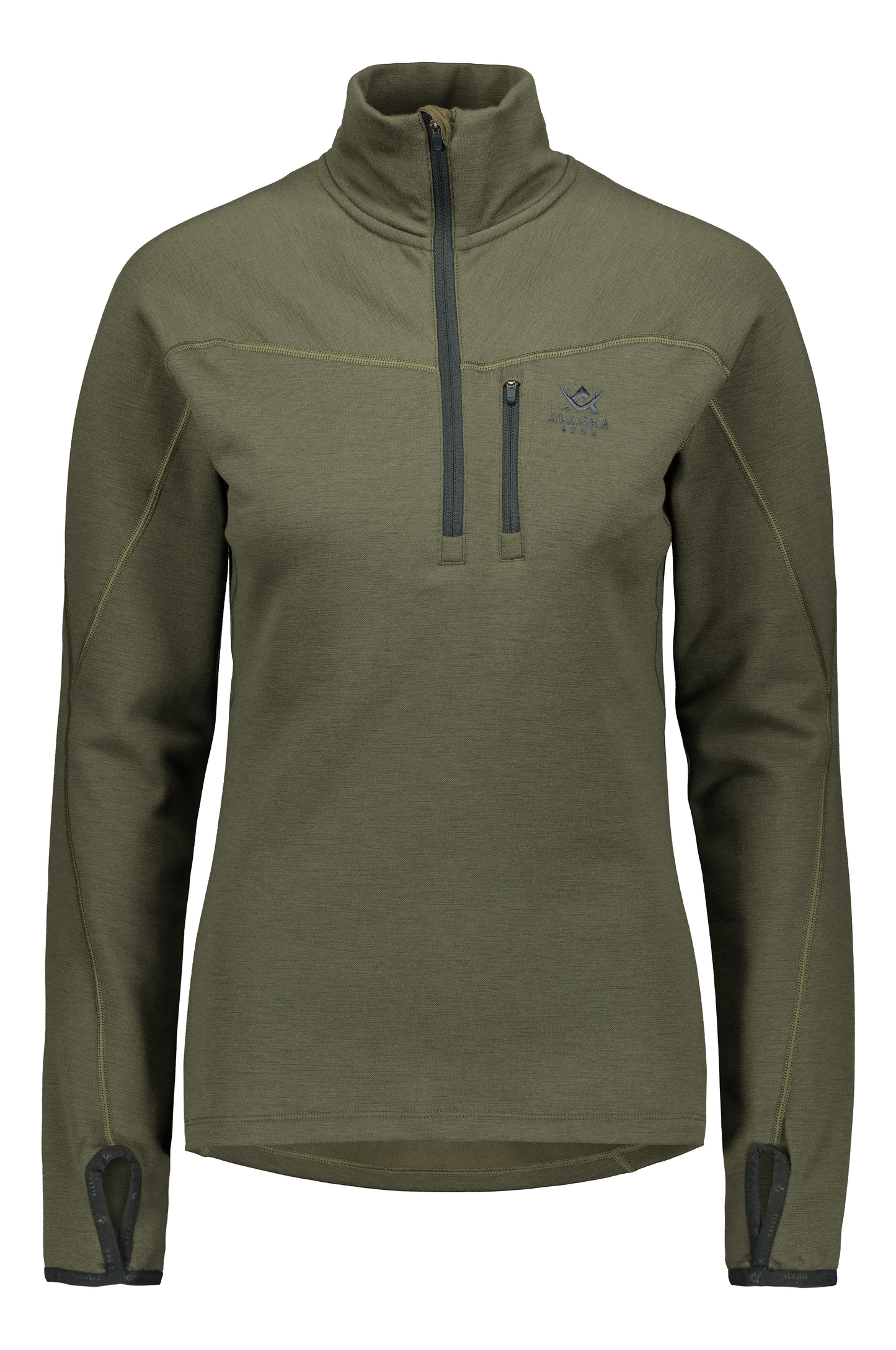 Merino Women's Mid Layer Half-Zip Top, Hunter Green